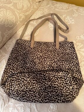 Madewell Leopard Print Tote in Beige and Black